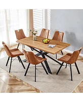 Streamdale Furniture 63" Oak Dining Table Set for 4-6 People