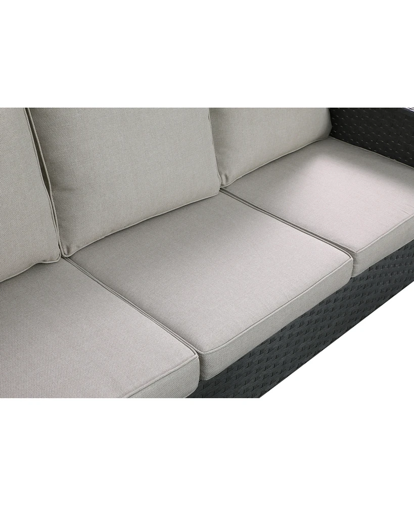 Streamdale Furniture Pe Wicker Sectional Sofa 3S With 2 And Cushion