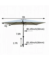 Waterproof Patio Umbrella with Tilt and Crank
