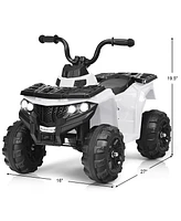 Costway Kids Ride On Atv Quad 4 Wheeler Electric Toy Car 6V Battery Power Led Lights