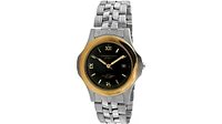 Timetech Men's Stainless Steel Two-Tone Black Dial Bracelet Watch