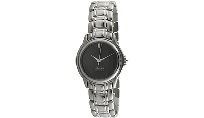 Swiss Edition Men's Luxury Silver Clean Black Dial Dress Watch