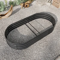 Large Metal Oval Raised Garden Bed