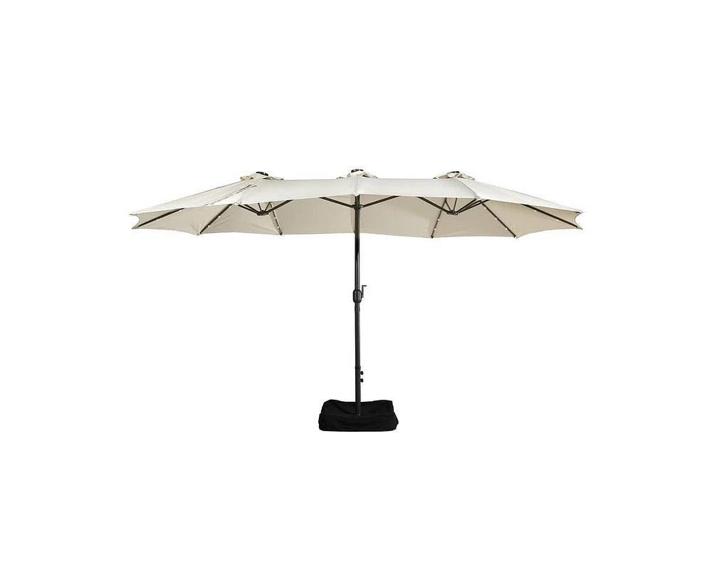 Casainc Patio Maket Umbrella with base and led