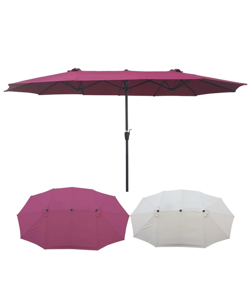 Simplie Fun 15' X 9' Double-Sided Patio Umbrella Outdoor