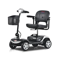 Streamdale Furniture Four Wheels Compact Travel Mobility Scooter With 300W Motor For Adult-300Lbs, Silver