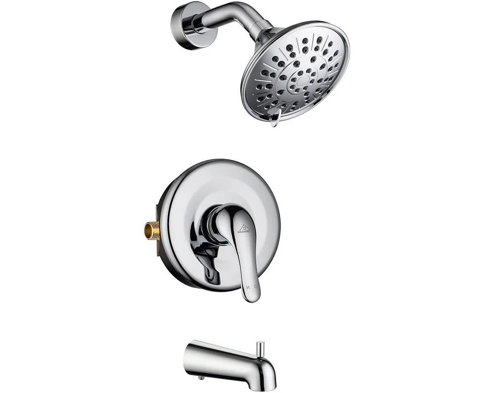 Casainc 4.84 Inch Bathtub Faucet Set with Tub Spout 3-Spray Shower Head