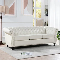 Streamdale Furniture 84.65" Rolled Arm Chesterfield 3 Seater Sofa