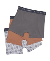 Tahari Boys 3-Pack Printed and Solid Boxer Briefs with Logo Waistband