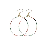 Ink + Alloy Kelly Luxe Beaded Hoop Earrings Desert Thin Color Block