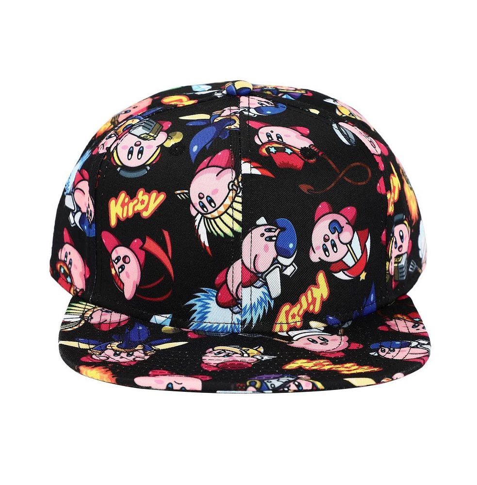 Kirby Men's Sublimated all Over print Flat Bill Snapback Hat