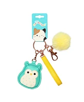 Squishmallows Winston The Owl & Puff Pom Keychain With Wristlet Strap