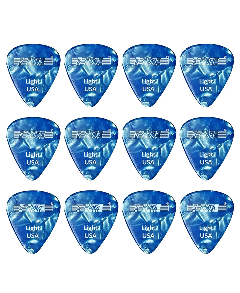 5 Core Guitar Picks 12 Piece Celluloid Light Gauge 0.46mm Pick for Acoustic Electric Bass Guitar Natural Feel Warm Tone Puas Para Guitarra