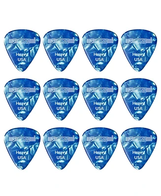 5 Core Guitar Picks 12 Pcs Heavy Gauge Durable Premium Celluloid Guitar Picks 0.96mm - G Pick H Blu 12PK