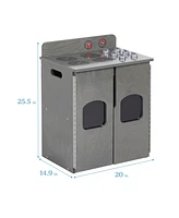 ECR4Kids Girls Play Kitchen Stove, Grey Wash
