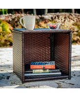 Nestl 3 Piece Patio Furniture Wicker Conversation Set