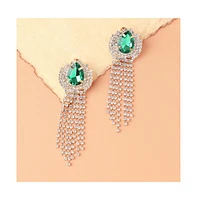 Sohi Women's Teardrop Bling Drop Earrings