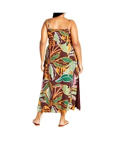 City Chic Plus Jez Print Maxi Dress