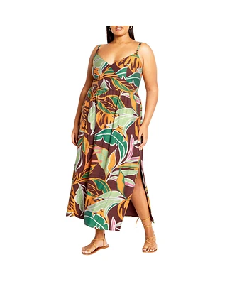 City Chic Plus Jez Print Maxi Dress