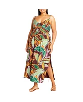 City Chic Plus Jez Print Maxi Dress