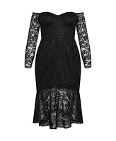 City Chic Women's Lace Athena Dress