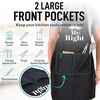 Zulay Kitchen Funny Aprons for Men, Women & Couples 2 Piece