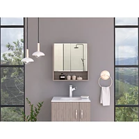 Streamdale Furniture Jaspe Mirror Cabinet, Three Internal Shelves, One Open