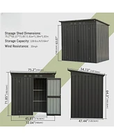 Streamdale Furniture Outdoor Metal Storage Shed with Sloping Roof and Lockable Door