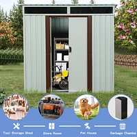 Streamdale Furniture 6FT X 5FT Outdoor Metal Storage Shed White