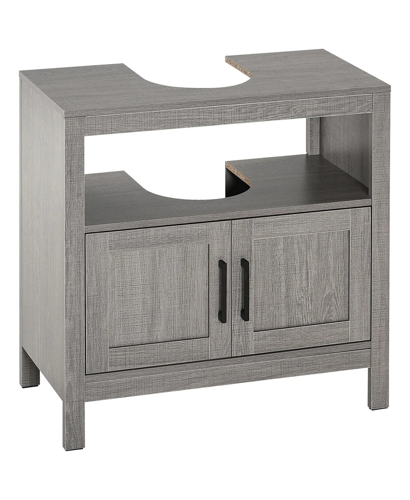 Streamdale Furniture Gray Bathroom Storage Cabinet with 2 Doors & Shelf