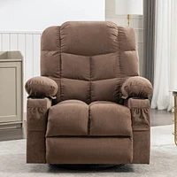 Brown Rocker Recliner Chair with Massage & Heat