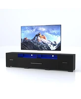 Streamdale Furniture Rgb Led Tv Stand with Storage and Remote Control