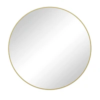39" Gold Metal Framed Circular Wall Mirror