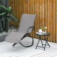 Portable Brown Sun Lounger for Outdoor Sunbathing