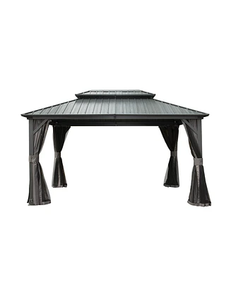 Streamdale Furniture 10' X 12' Hardtop Gazebo, Aluminum Metal Gazebo