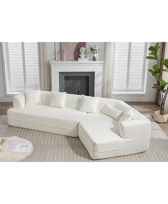 Simplie Fun Modular Creamy White Sleeper Sofa Set