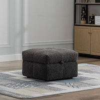 87.7" Sectional Sofa Cozy Teddy Fleece Fabric Sectional Sofa Couch With Two Usb Ports
