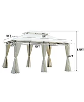 Streamdale Furniture Outdoor Patio Gazebo Canopy Tent with Double Roof & Mosquito Net