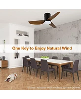 Simple Deluxe 40-Inch Ceiling Fan With Led Light And Remote Control, 6-Speed Modes, 2 Rotation