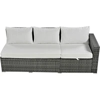 Outdoor 6-Piece All Weather Pe Rattan Sofa Set, Garden Patio Wicker Sectional Furniture Set