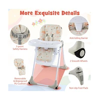 Slickblue Toddler 3-In-1 Convertible Baby High Chair