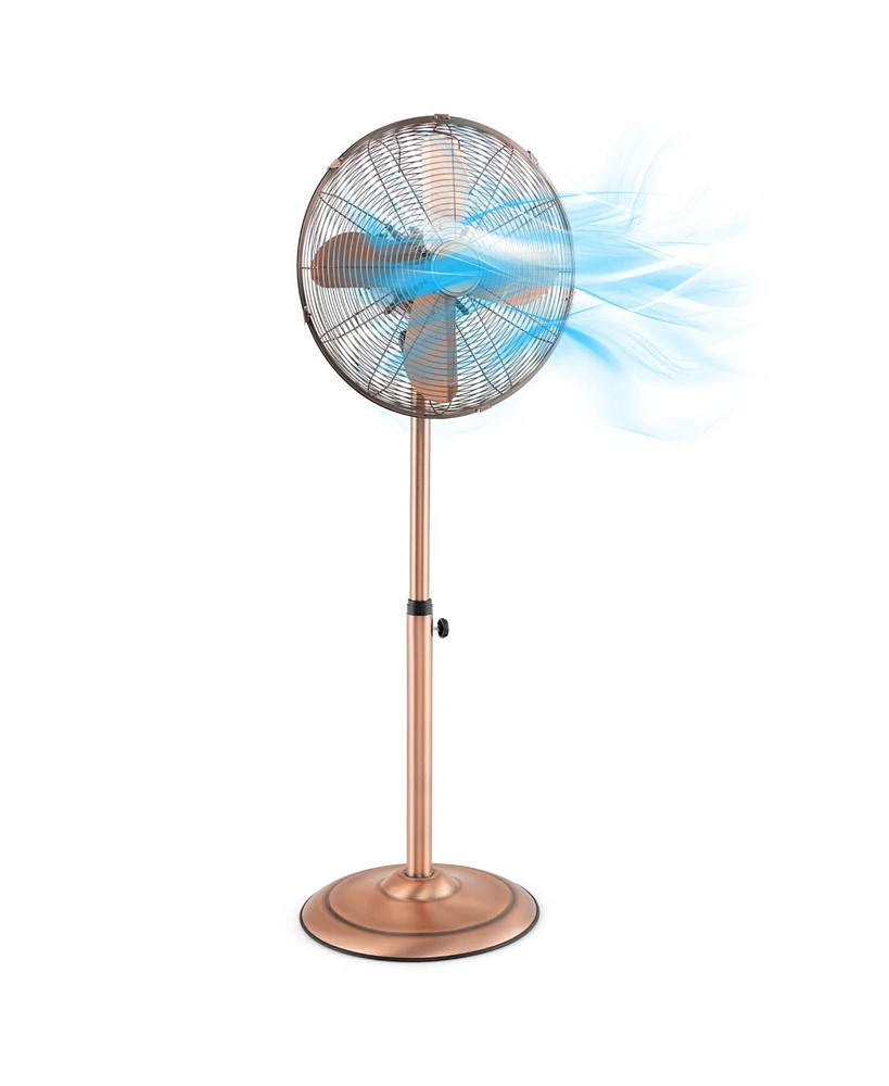 Slickblue 16 Inch Pedestal Standing Fan Oscillating Pedestal Fan with 3 Speeds and Adjustable Height