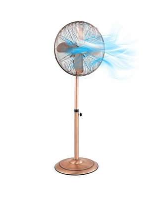 Slickblue 16 Inch Pedestal Standing Fan Oscillating with 3 Speeds and Adjustable Height