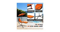 Slickblue Patio Hanging Hammock Chaise Lounge Chair with Canopy Cushion for Outdoors