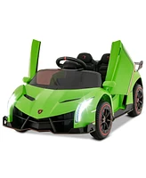 Slickblue 12V Licensed Lamborghini 4WD Kids Ride-on Sports Car with 2.4G Remote-Red