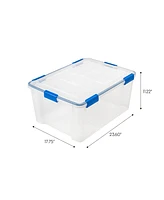 Iris 3 Pack 60 Quart WeatherPro Plastic Storage Box Durable Lid and Seal and Secure Latching Buckles