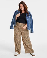 On 34th Trendy Plus Leopard Printed Wide-Leg Pants, Created for Macy's