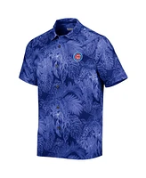 Tommy Bahama Men's Royal Chicago Cubs Coast Luminescent Fronds Island Zone Button-Up Camp Shirt