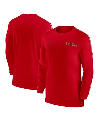 Nike Men's Ohio State Buckeyes 2024 Sideline Coach Uv Performance Long Sleeve T-Shirt