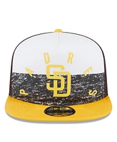 New Era Men's White/Gold San Diego Padres Team Foam Front A-Frame Trucker 9FIFTY Snapback Hat